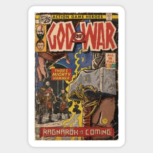 God of War Ragnarök Comic book cover Fan Art Sticker